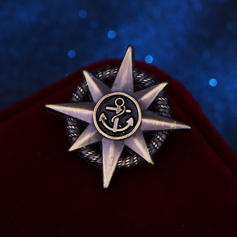 Broche de ancla de barco estelar para hombre