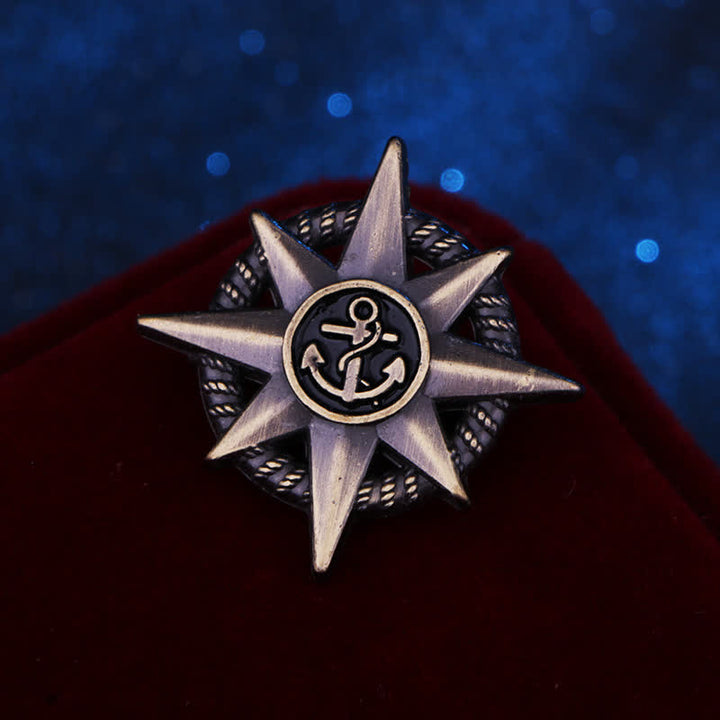 Broche de ancla de barco estelar para hombre