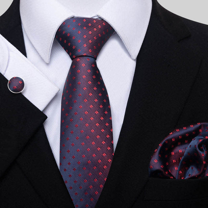 Conjunto de 3 corbatas de lunares rojos intensos atemporales para hombre