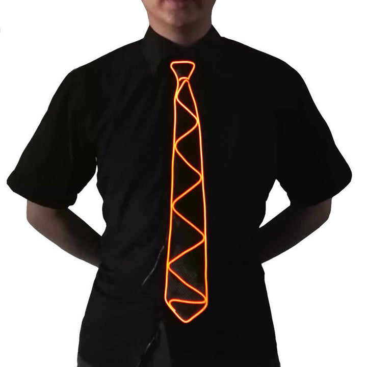 Corbata luminosa con tira de LED de neón