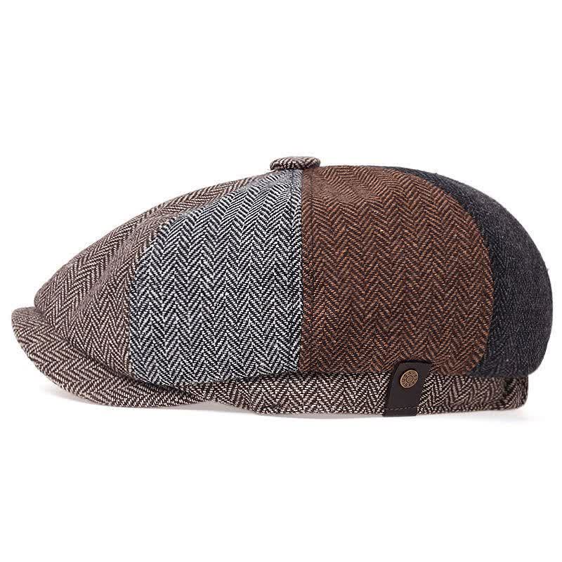 Boina octogonal con diseño de espiga retro