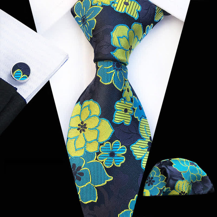 Conjunto de 3 corbatas con estampado floral para hombre
