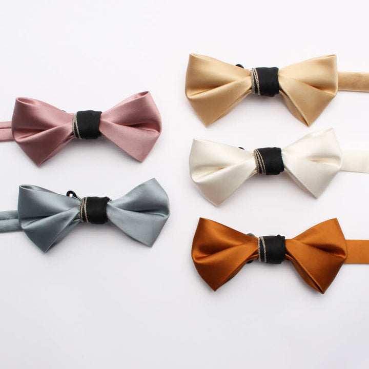 Pajarita clásica de color liso brillante para hombre