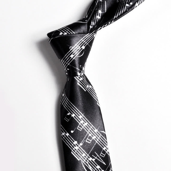 Corbata con notas musicales de piano y personalidad para hombre