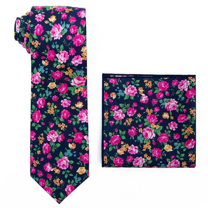 Conjunto de 2 corbatas con estampado floral de margaritas y rosas para hombre