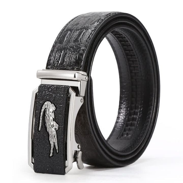 Cinturón de piel con hebilla en relieve de cocodrilo para hombre