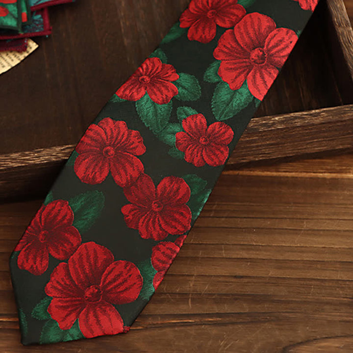 Corbata para hombre con flores de azalea flameantes 