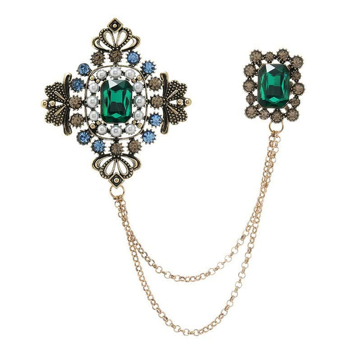 Broche de cadena barroco de palacio para mujer