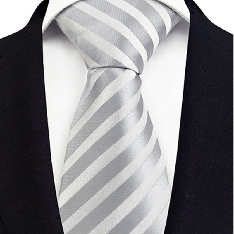 Corbata de rayas de cuadros de alta densidad variada para hombre 