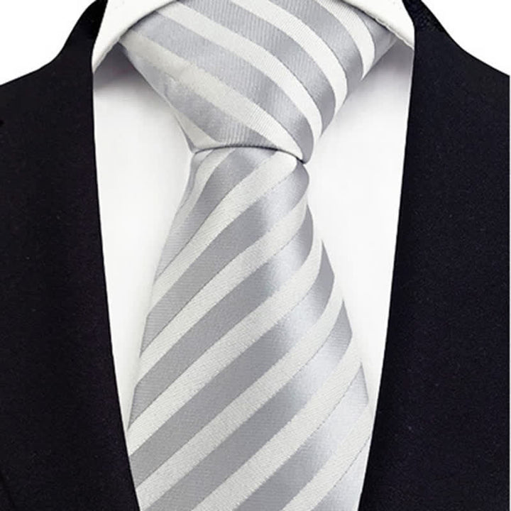 Corbata de rayas de cuadros de alta densidad variada para hombre 