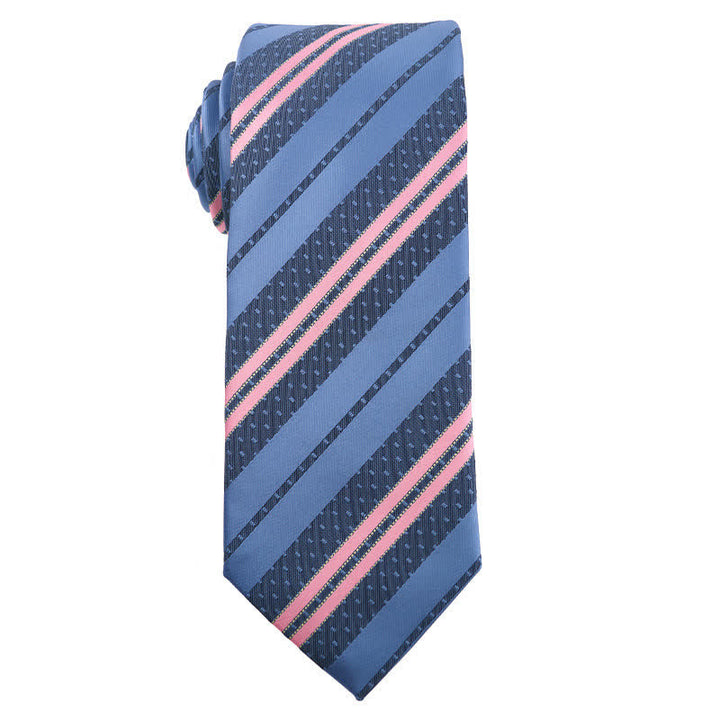 Corbata de rayas Paisley de la serie azul para hombre