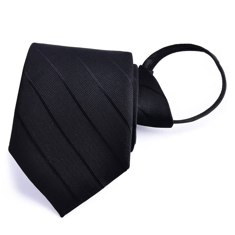 Corbata de negocios con cremallera y rayas a cuadros para hombre