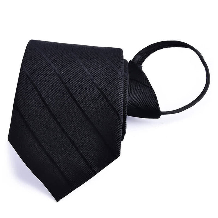 Corbata de negocios con cremallera y rayas a cuadros para hombre