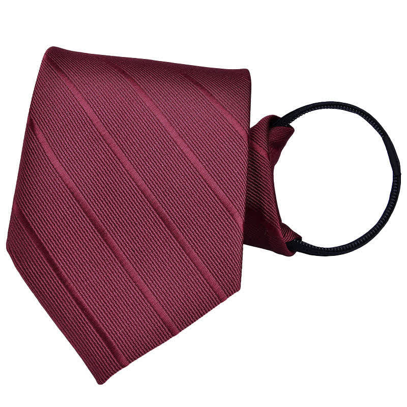 Corbata de negocios con cremallera y rayas a cuadros para hombre