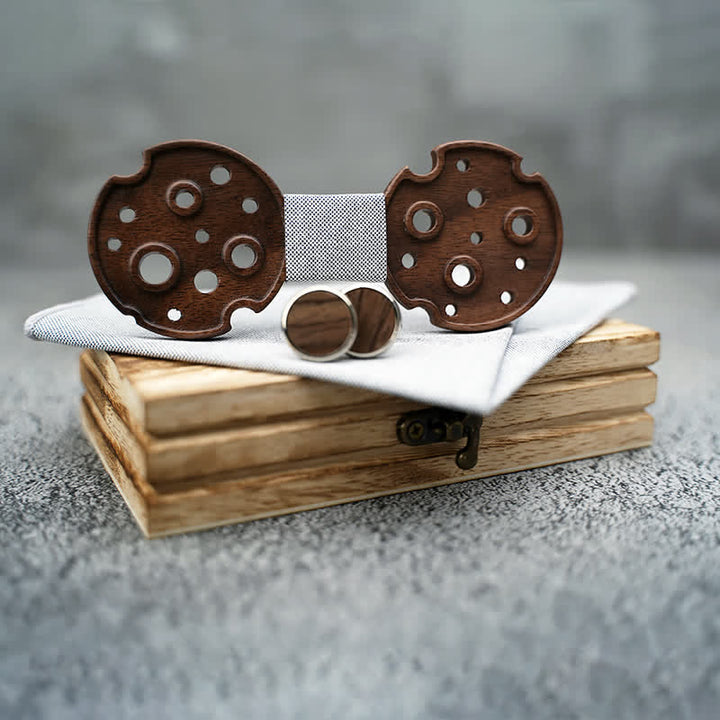 Juego de 3 pajaritas de madera con forma de círculo hueco para hombre