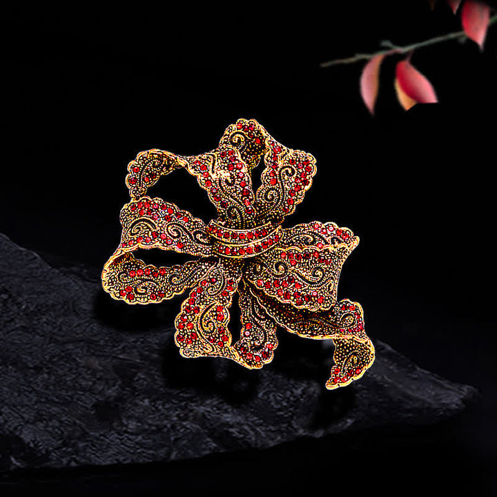 Broche de circonita con lazo estilo bohemio vintage para mujer