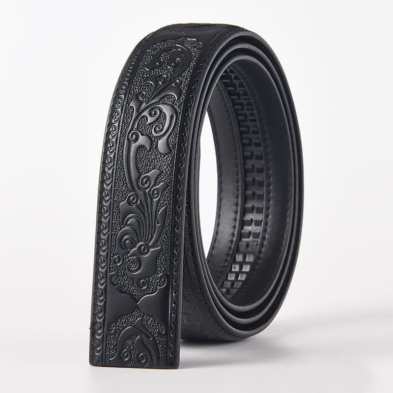 Cinturón de cuero con hebilla automática de cabeza de tigre para hombre
