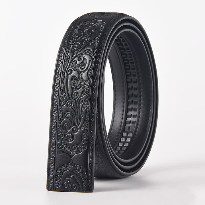 Cinturón de cuero con hebilla automática de cabeza de tigre para hombre