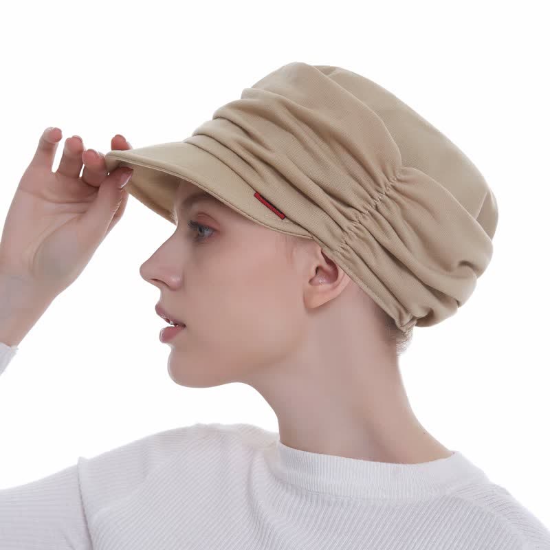 Gorra de béisbol plisada con ala suave para mujer