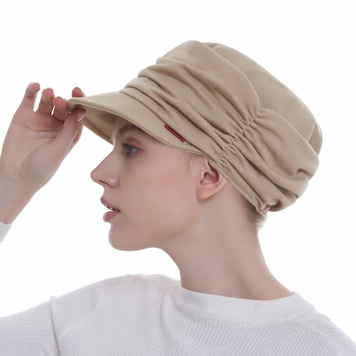 Gorra de béisbol plisada con ala suave para mujer