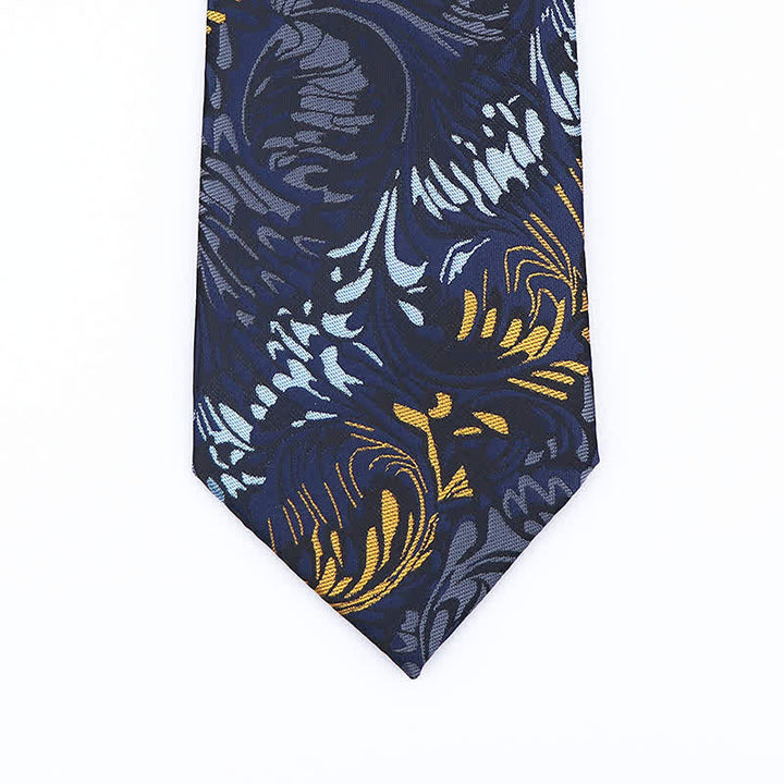 Corbata de flores con rayas de cachemira para hombre
