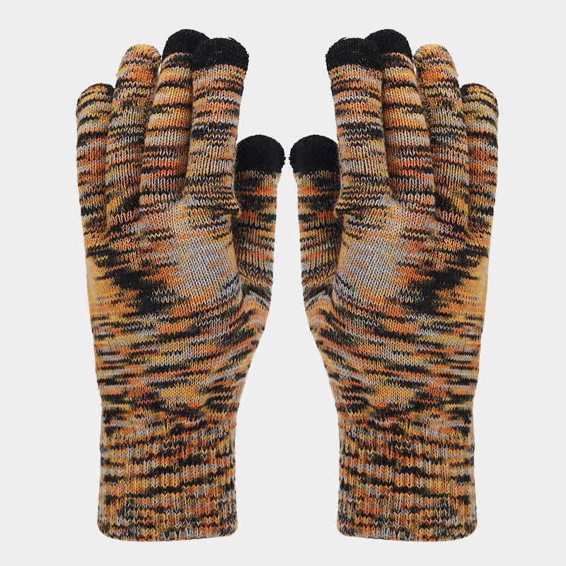 Juego de 3 guantes y bufanda unisex multicolores para teñir