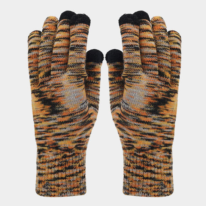 Juego de 3 guantes y bufanda unisex multicolores para teñir