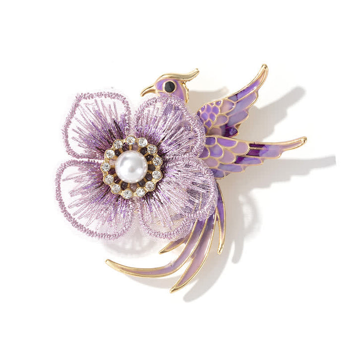 Broche de ave fénix bordada para mujer