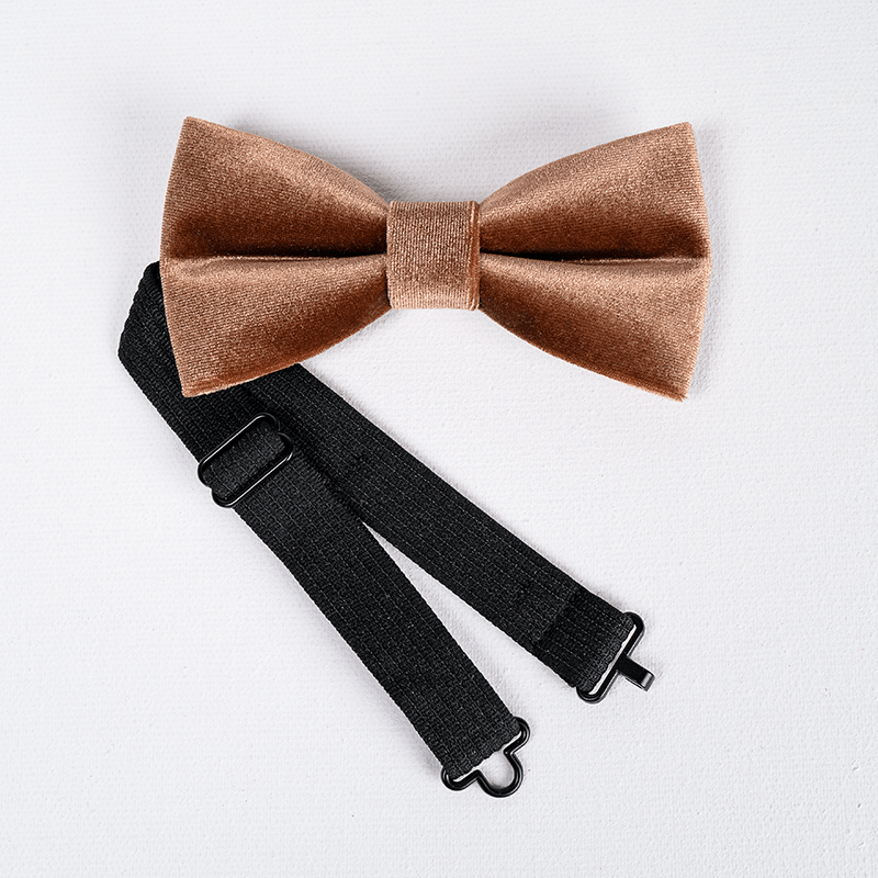 Pajarita de terciopelo color marrón caramelo para hombre
