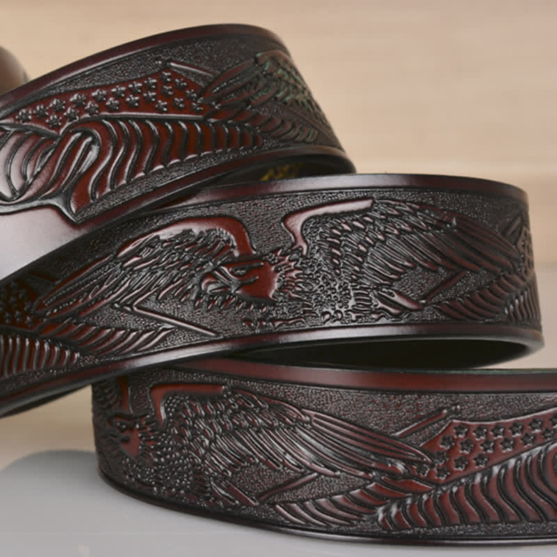 Cinturón de cuero con hebilla automática Mighty Eagle Sharp Claw para hombre