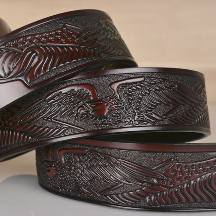 Cinturón de cuero con hebilla automática Mighty Eagle Sharp Claw para hombre