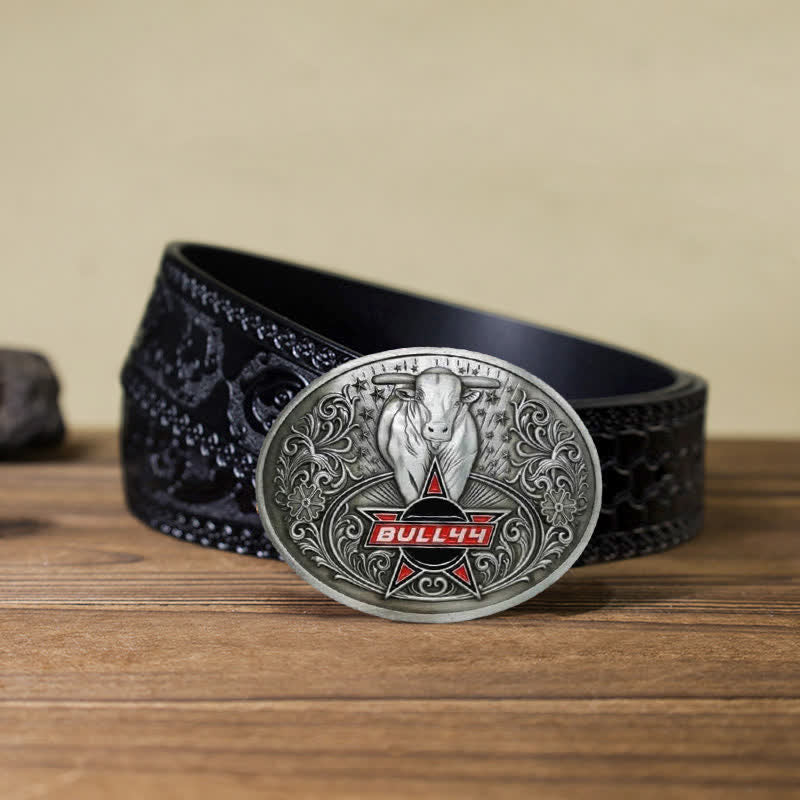 Cinturón de cuero con hebilla para hombre, con portacervezas creativo, hecho a mano, con forma de toro furioso