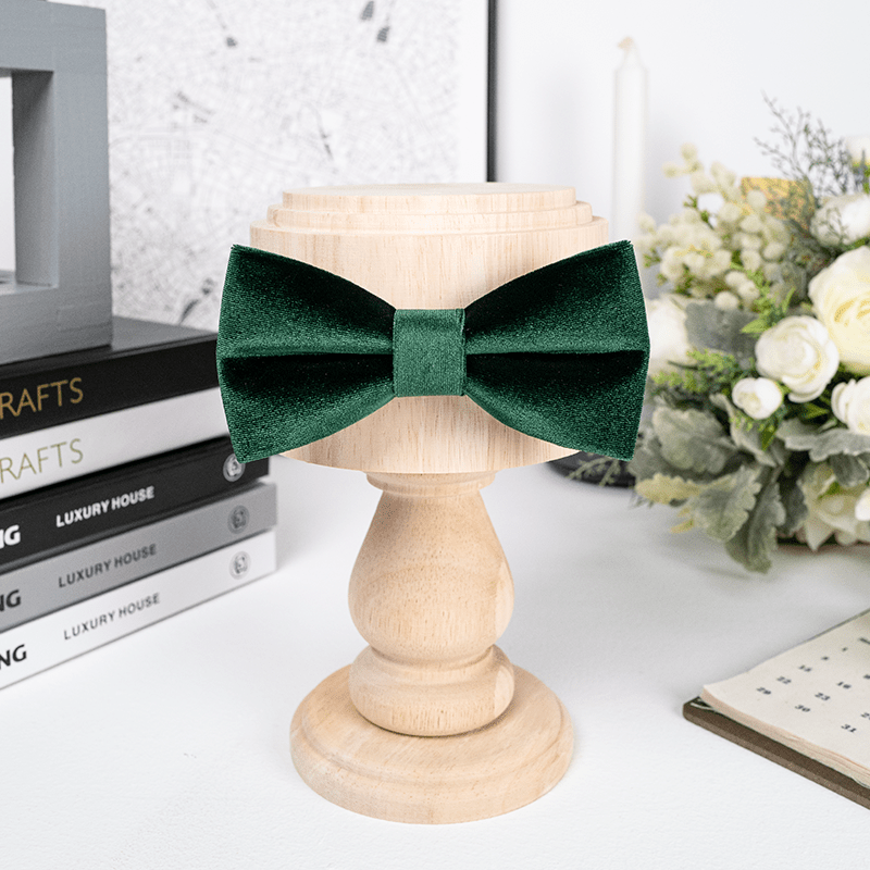 Pajarita de terciopelo de color verde esmeralda liso para hombre