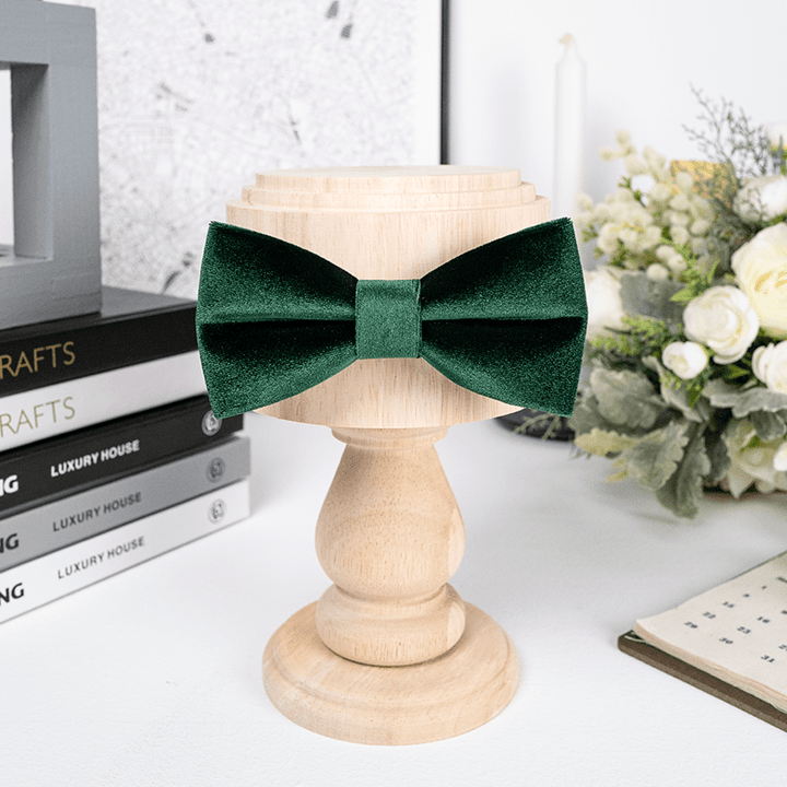 Pajarita de terciopelo de color verde esmeralda liso para hombre