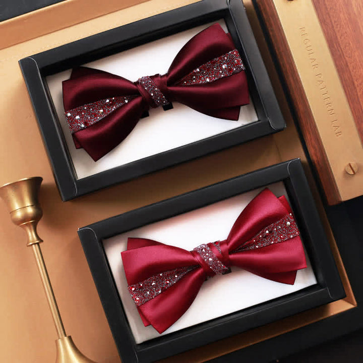 Pañuelo de bolsillo con lazo y diamantes de imitación en color rojo para hombre