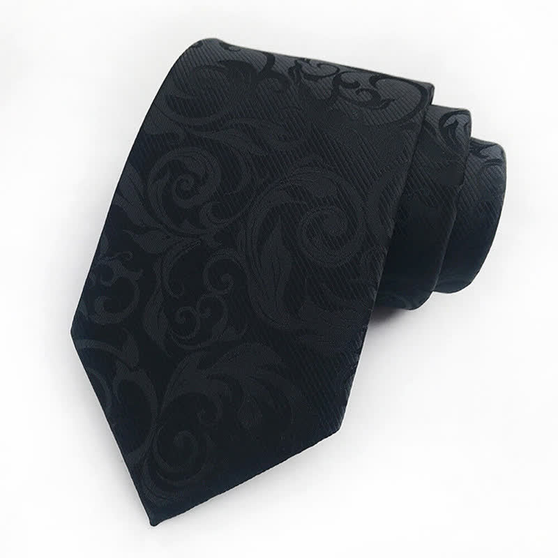 Conjunto de 2 corbatas con diseño floral en espiral para hombre