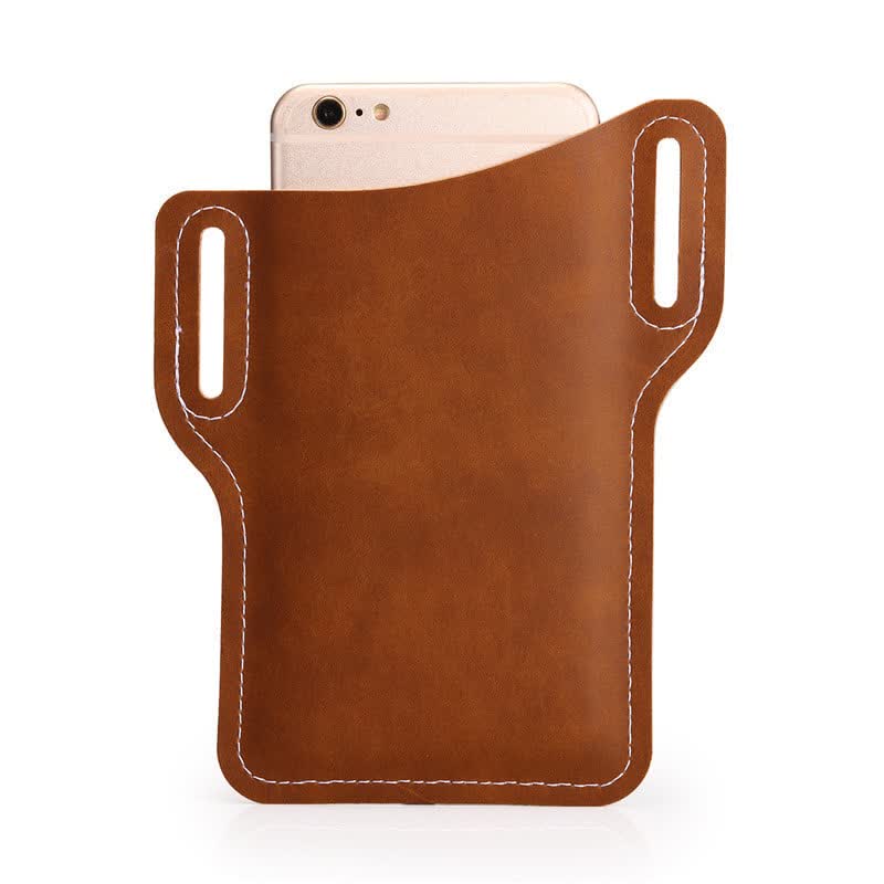 Funda de cuero para teléfono móvil con correa para el cinturón