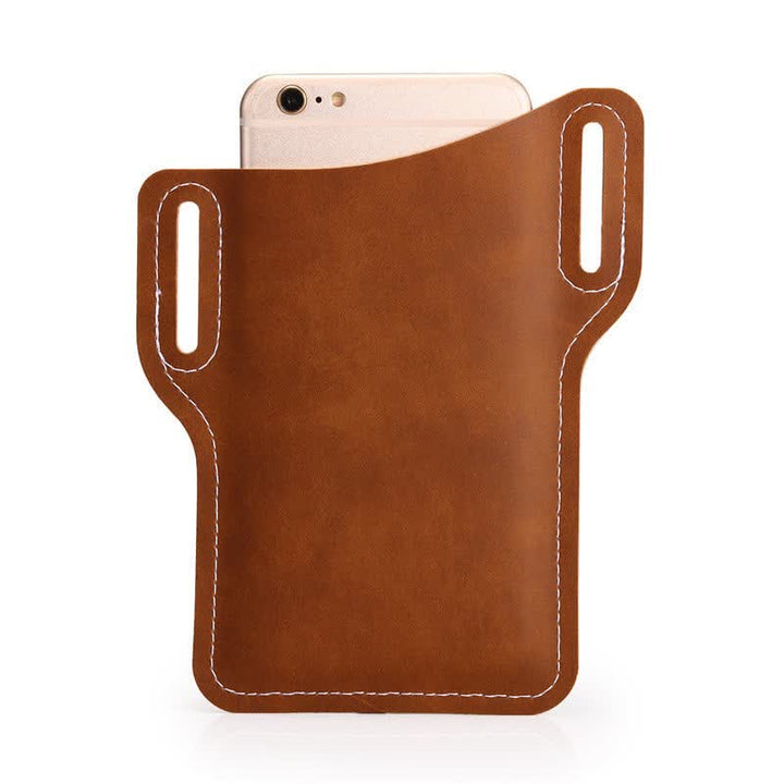 Funda de cuero para teléfono móvil con correa para el cinturón