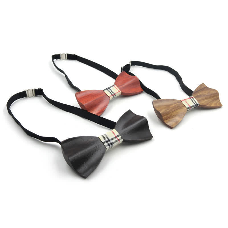 Pajarita de madera curvada en 3D elegante para hombre
