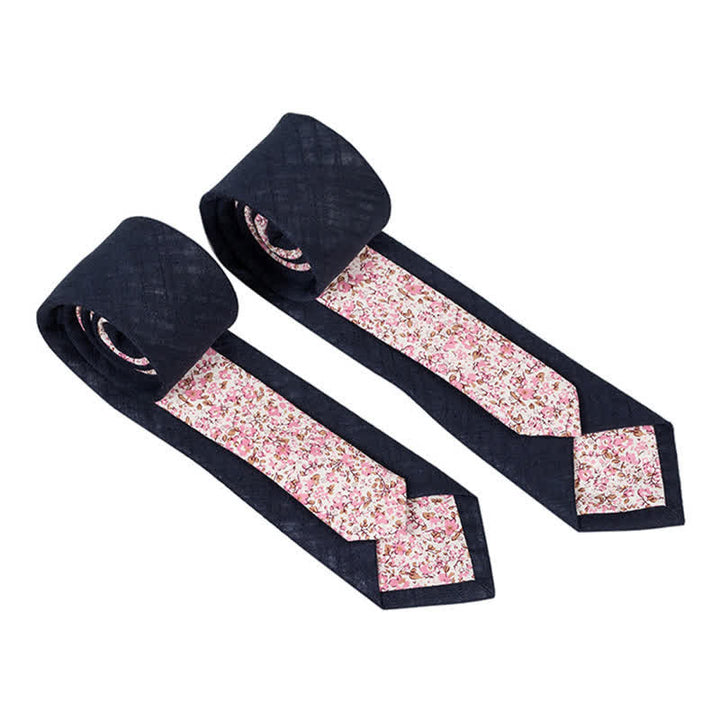 Corbata de hombre con diseño de patchwork floral y cuadros escoceses