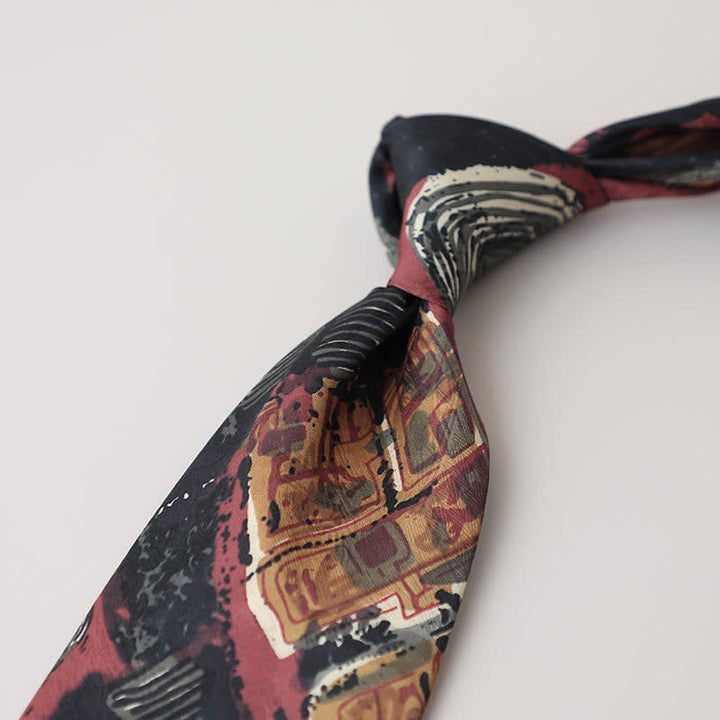 Corbata de hombre con pintura abstracta clásica