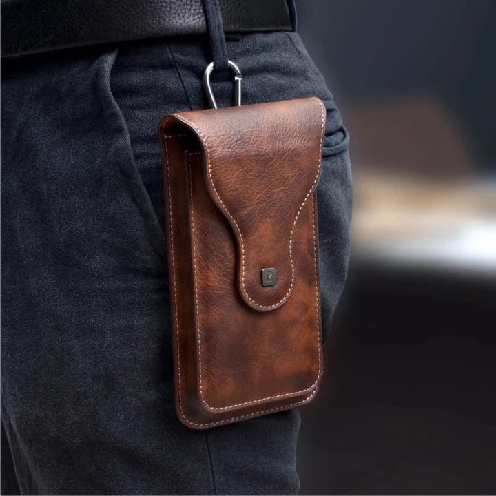 Estuche para teléfono móvil con clip magnético de doble capa y cinturón