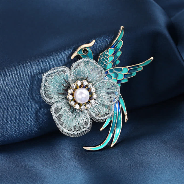 Broche de ave fénix bordada para mujer