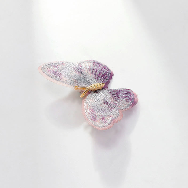 Broche de mariposa con bordado de ensueño para mujer