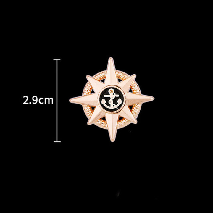 Broche de ancla de barco estelar para hombre