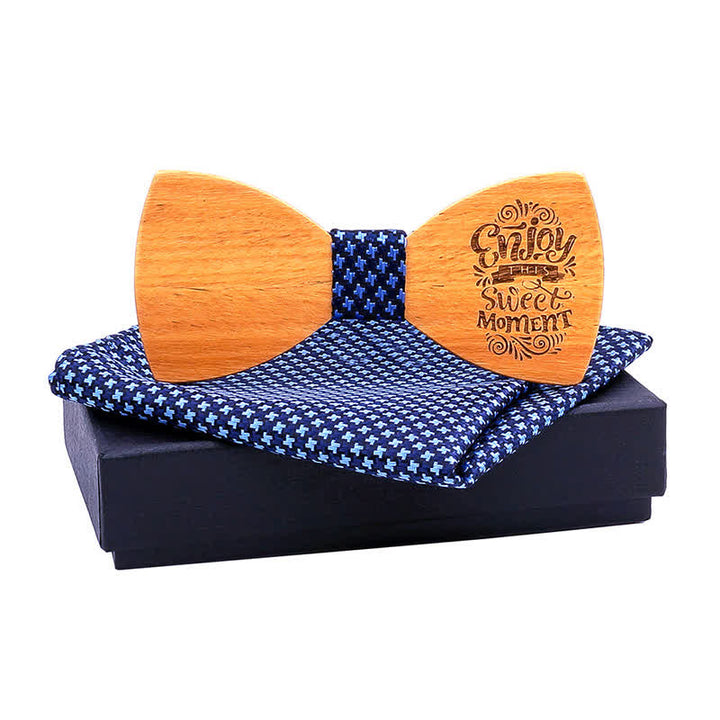 Juego de 2 pajaritas de madera con diseño de proverbios para hombre