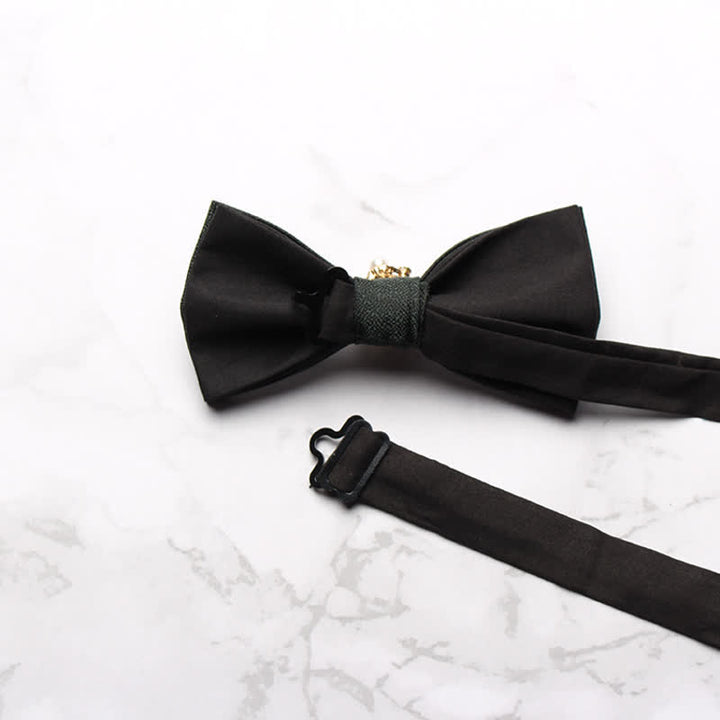 Pajarita de esmoquin formal con perlas para hombre