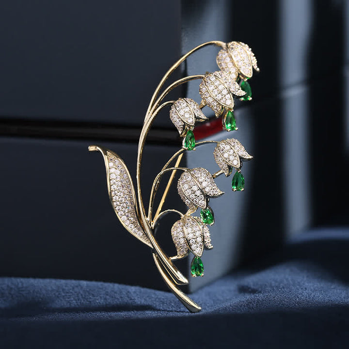 Broche de lirio de los valles para mujer