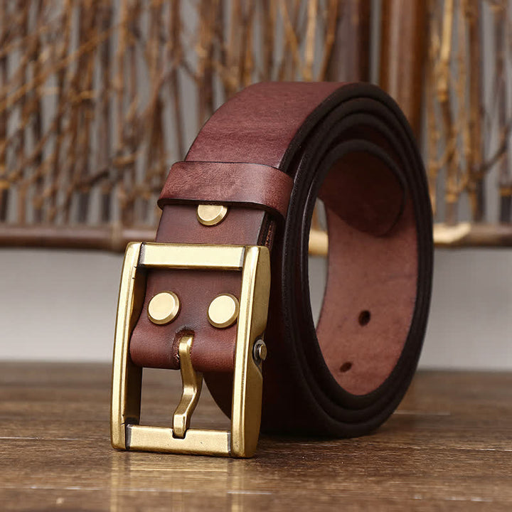 Cinturón de cuero Tough Guy con detalle de tachuelas para hombre
