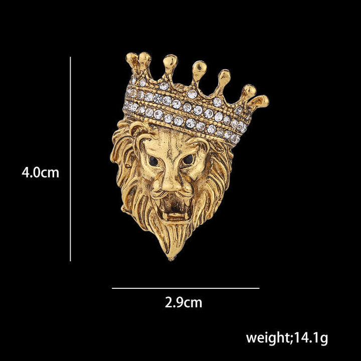 Broche de león rey señorial para hombre